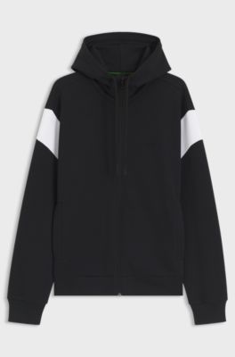 Felpa regular-fit con zip in piqu&eacute; spacer, Blu scuro