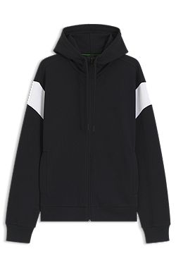 Regular-fit zip-up sweatshirt in spacer piqué