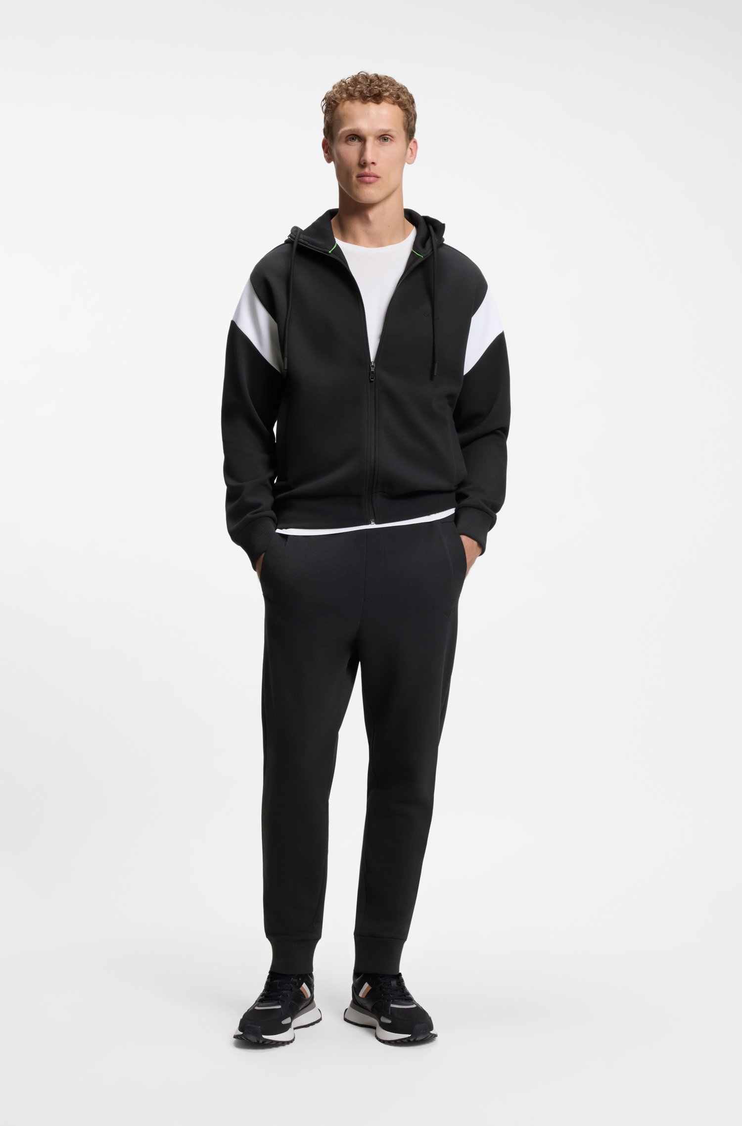 Boss Regular-fit zip-up sweatshirt in spacer piqué herr – bild 2