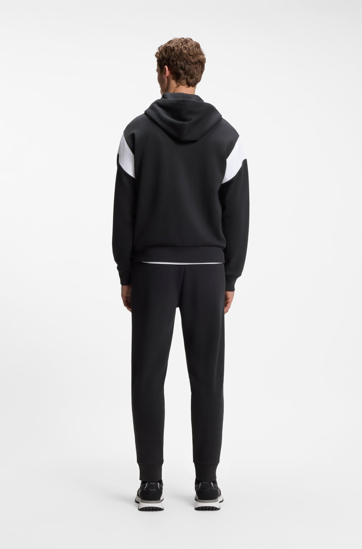 Boss Regular-fit zip-up sweatshirt in spacer piqué herr – bild 3