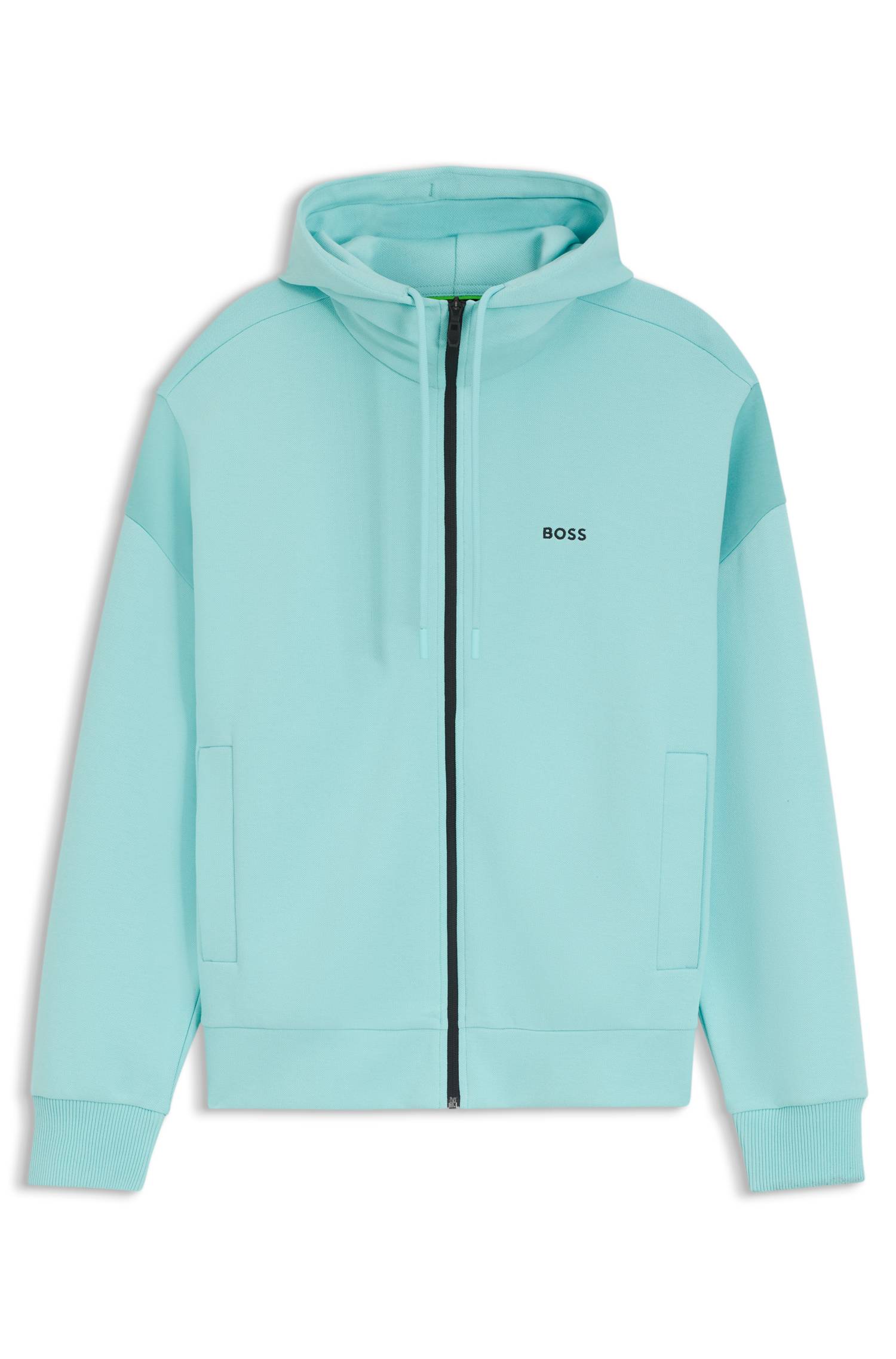 Boss Regular-fit zip-up sweatshirt in spacer piqué herr – bild 4