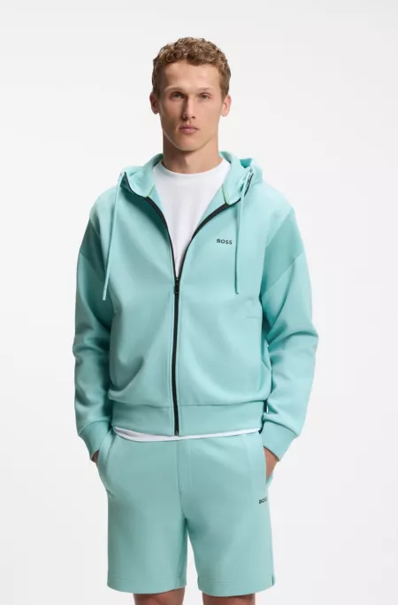 Regular-Fit Sweatshirt aus Spacer-Piqué mit Reißverschluss