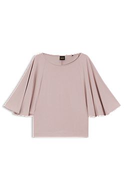 Loose-fit cupro T-shirt with raglan sleeves