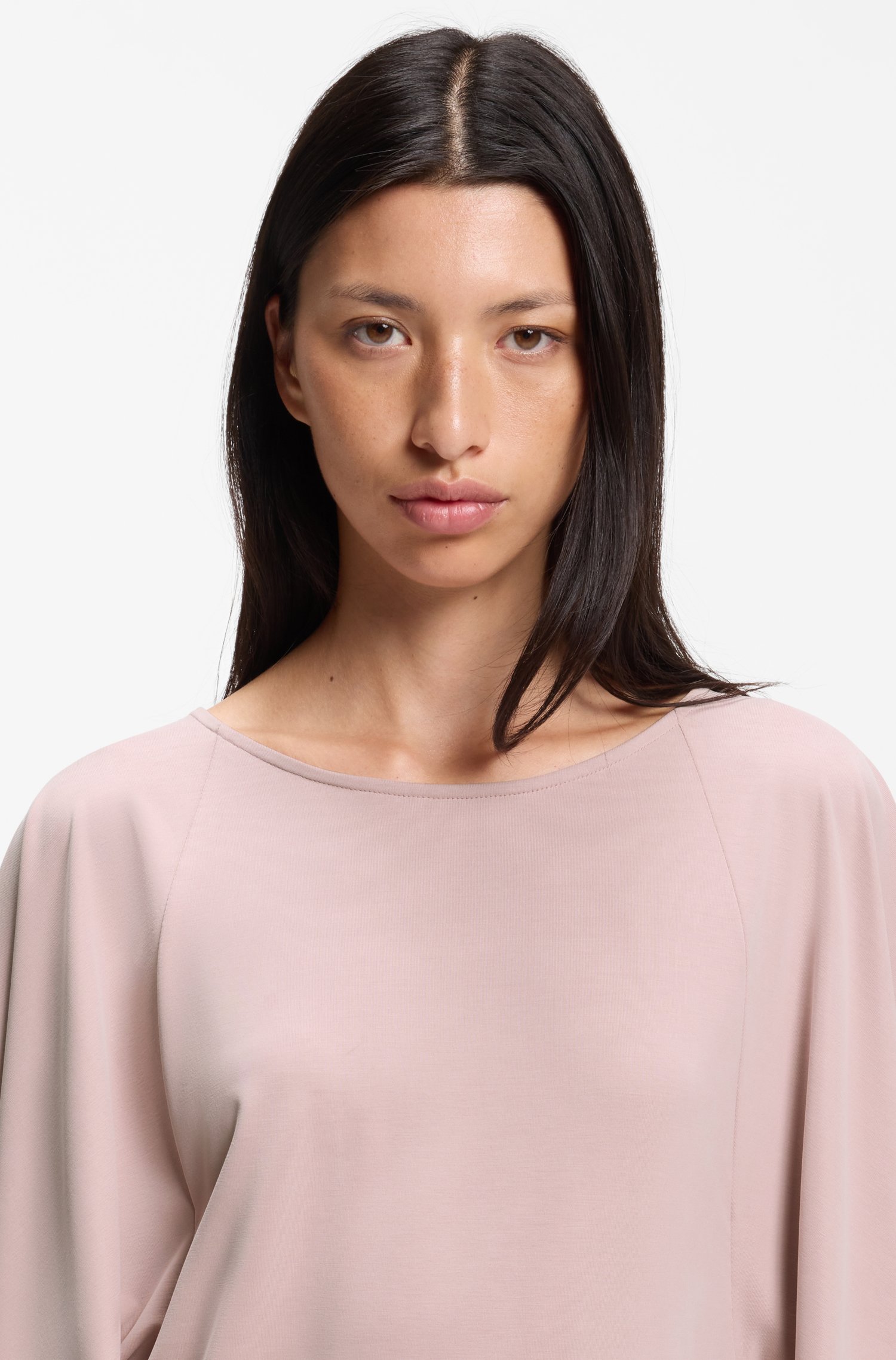 Boss Loose-fit cupro T-shirt with raglan sleeves dam – bild 3