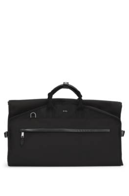 Garment bag with leather trims 1