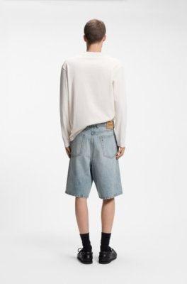 Hugo Loose-fit shorts in slub-yarn cotton herr – bild 2