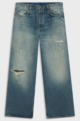 Loose-fit jeans in heavyweight cotton denim, Blue