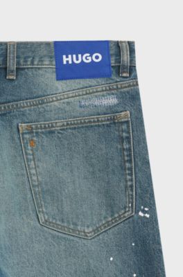 Loose-fit jeans in heavyweight cotton denim, Blue