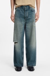 Loose-fit jeans in heavyweight cotton denim, Blue