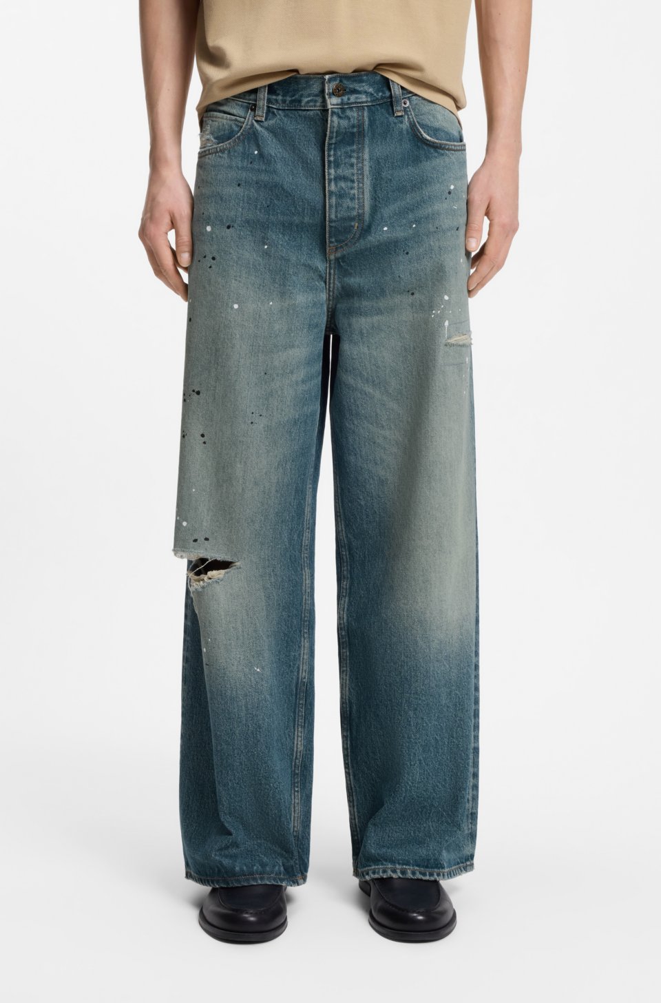 Loose-fit jeans in heavyweight cotton denim