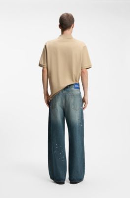 Loose-fit jeans in heavyweight cotton denim, Blue