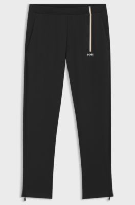 Active pantaloni della tuta in gabardine elasticizzato termoregolante, Nero