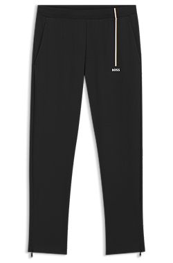 Active tracksuit bottoms in thermoregulating stretch gabardine