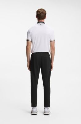 Active pantaloni della tuta in gabardine elasticizzato termoregolante, Nero