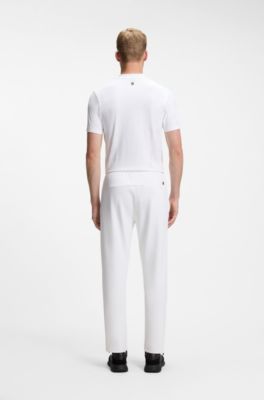 Active tracksuit bottoms in thermoregulating stretch gabardine, White