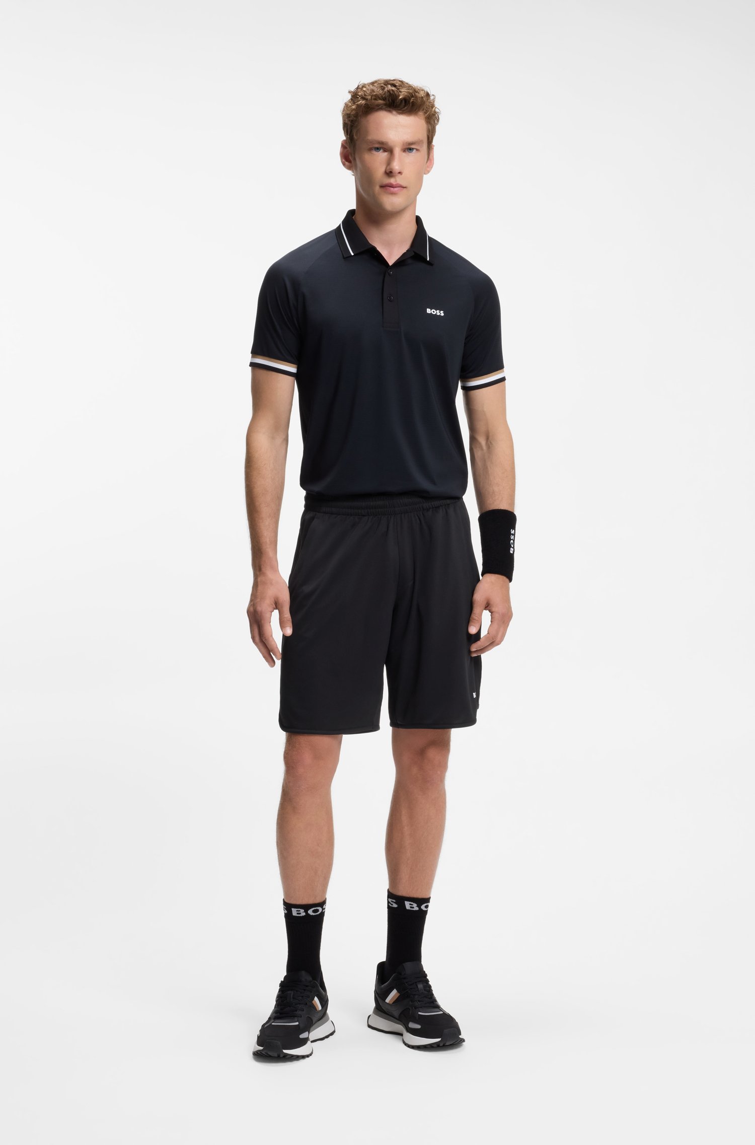 Boss Active Stretch-fabric shorts with mesh pocket bags herr – bild 2