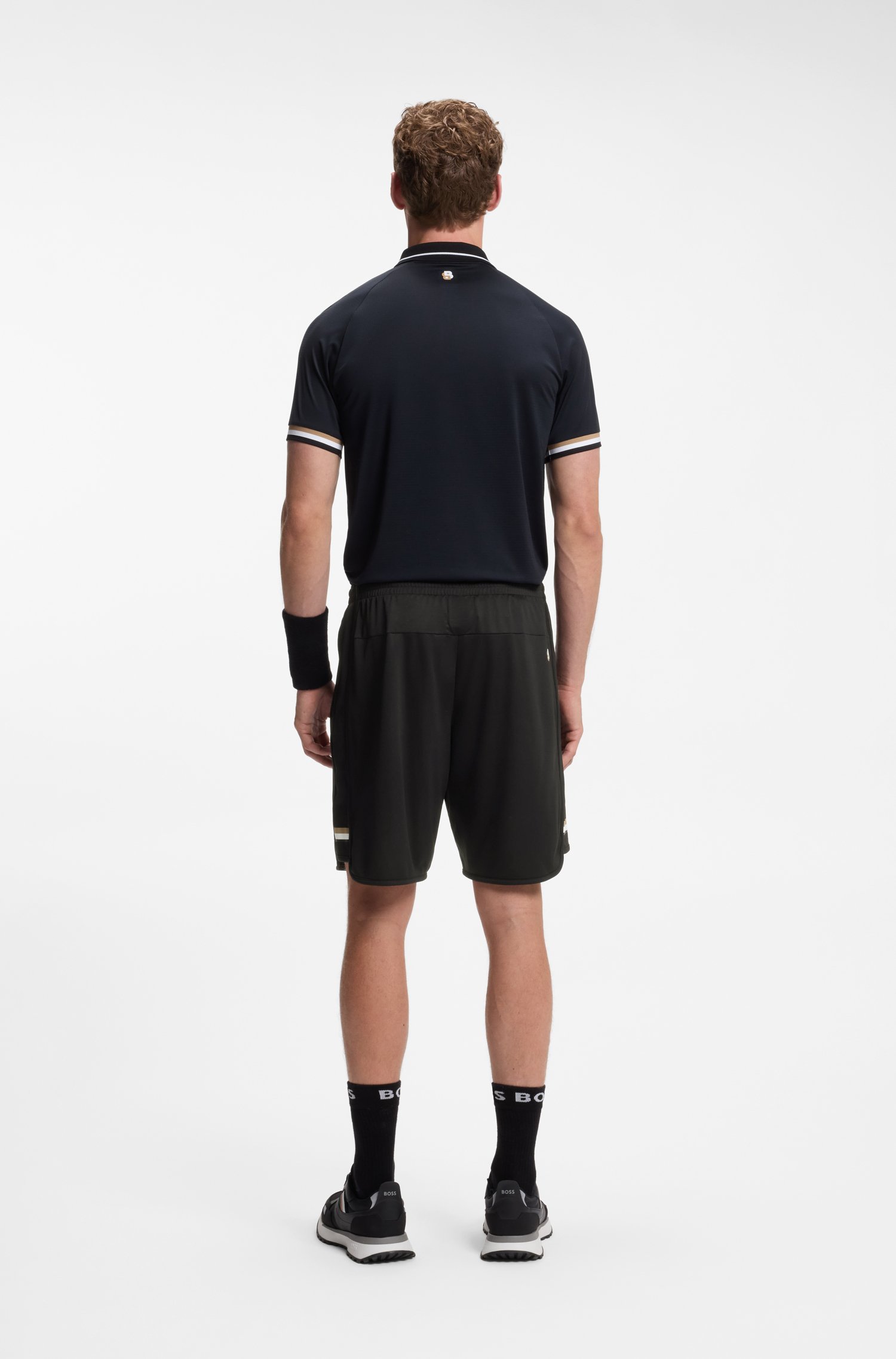 Boss Active Stretch-fabric shorts with mesh pocket bags herr – bild 3