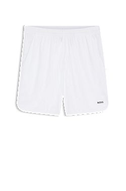 Active Stretch-fabric shorts with mesh pocket bags