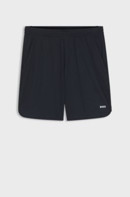 Active Short en tissu stretch avec poches en maille filet, Bleu fonc&eacute;