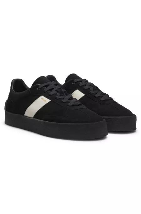 Suede trainers with side stripe
