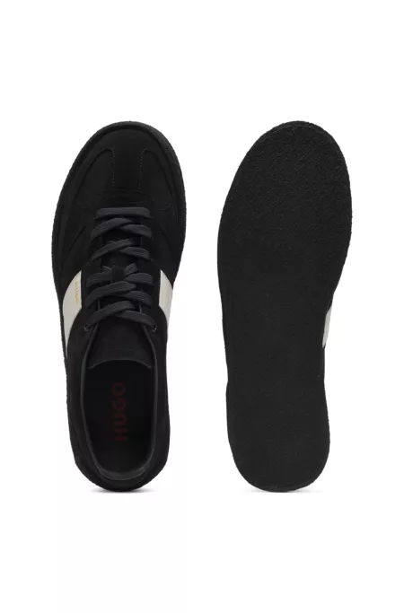 Suede trainers with side stripe