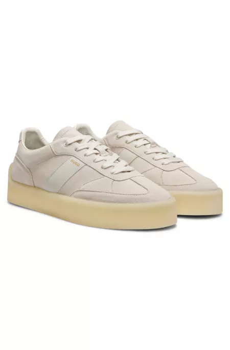 Suede trainers with side stripe