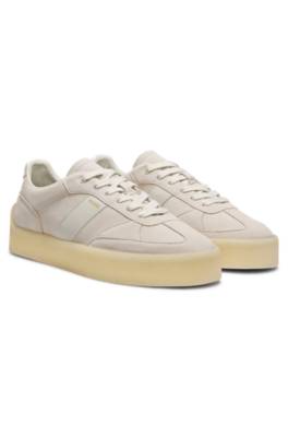 Suede trainers with side stripe 1