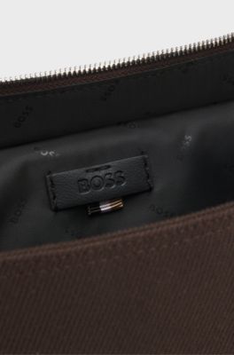 Messenger bag with logo lettering, Dark Brown