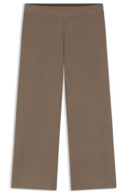 Gestrickte Hose mit Stretch, Braun