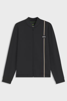 Active zip-up sweatshirt with moisture management, Black