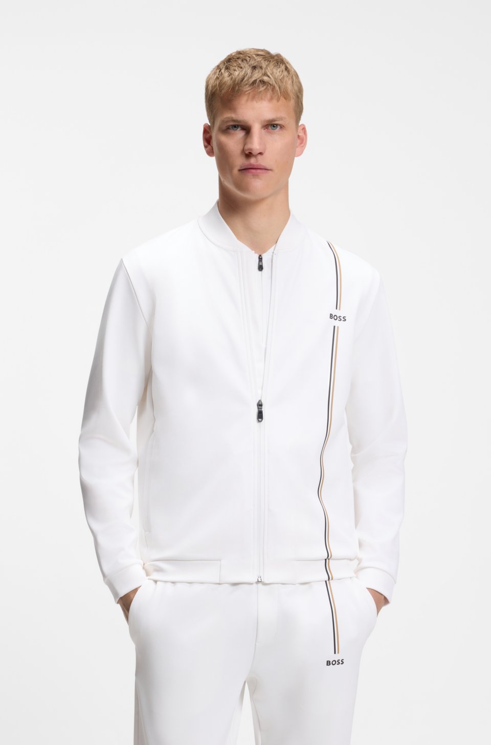 Active zip-up sweatshirt with moisture management