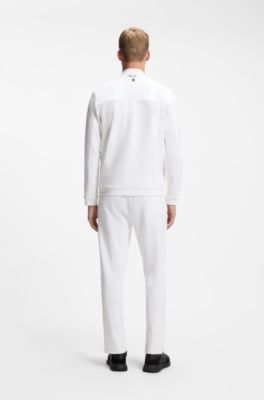 Active zip-up sweatshirt with moisture management, White