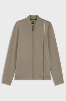 Active zip-up sweatshirt with moisture management, Light Brown