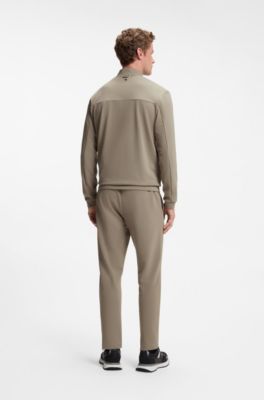 Active zip-up sweatshirt with moisture management, Light Brown