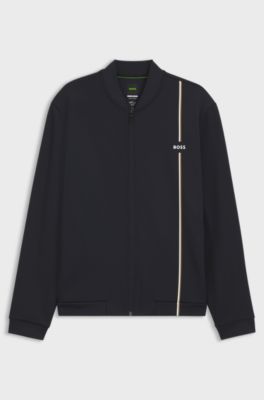 Active zip-up sweatshirt with moisture management, Dark Blue