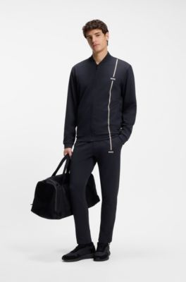 Active zip-up sweatshirt with moisture management, Dark Blue