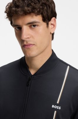 Active zip-up sweatshirt with moisture management, Dark Blue