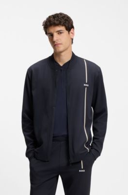 Active zip-up sweatshirt with moisture management, Dark Blue