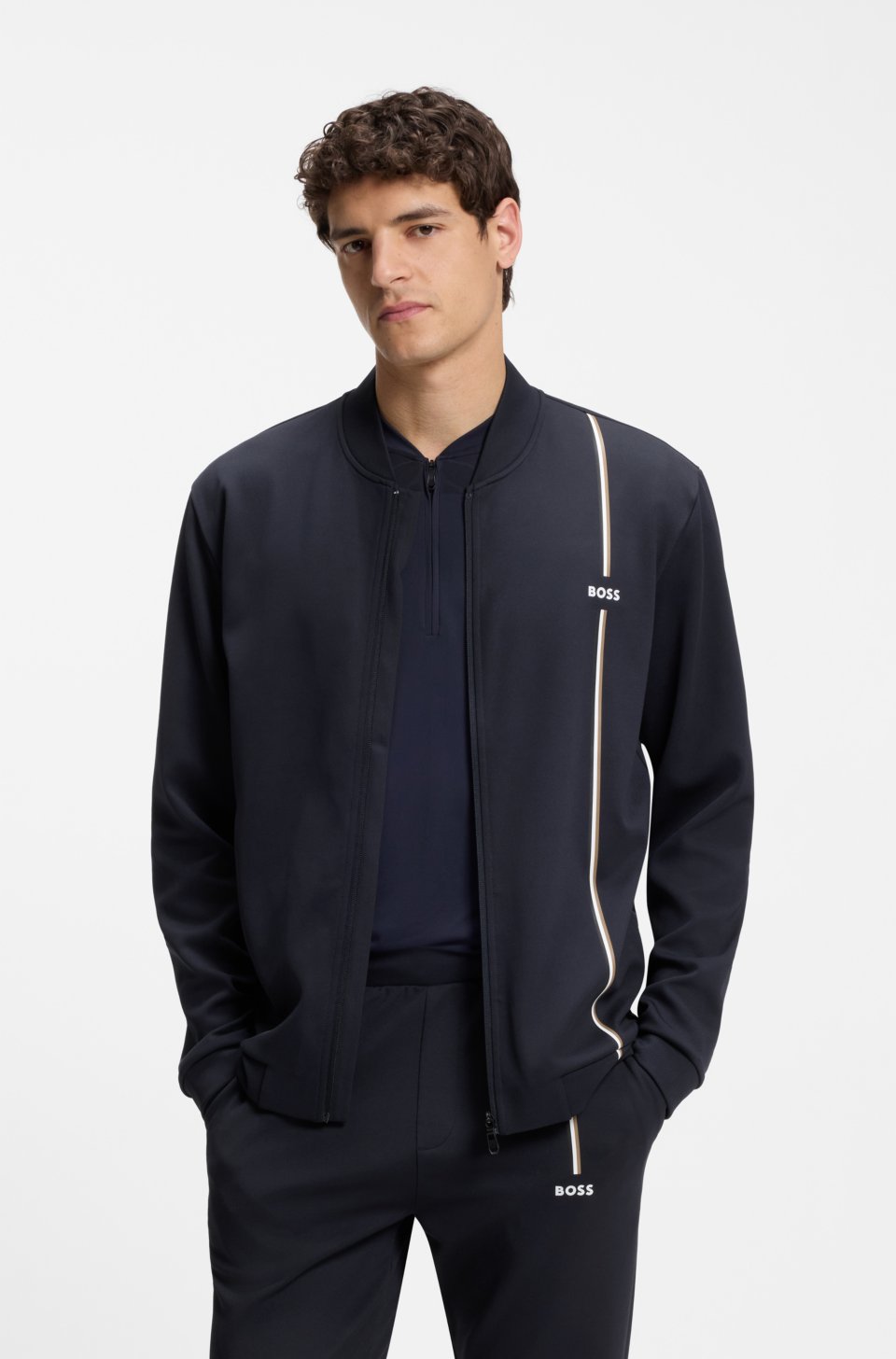Active zip-up sweatshirt with moisture management