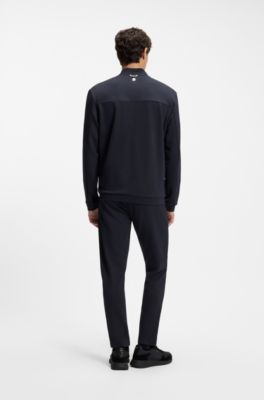 Active zip-up sweatshirt with moisture management, Dark Blue