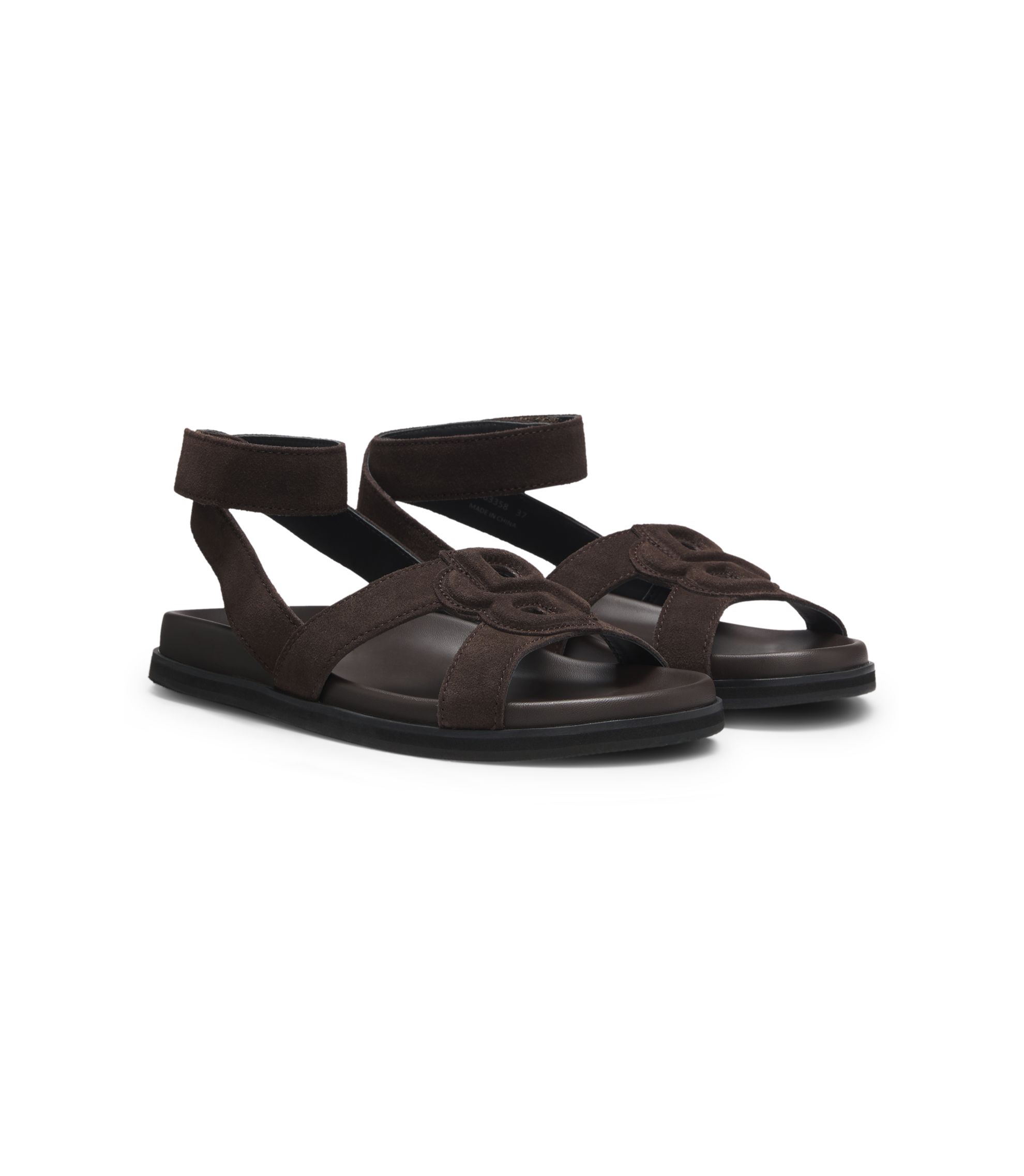 Veloursleder-Sandalen mit Double-B-Monogramm