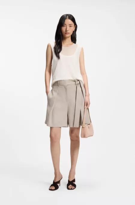 Bolso bandolera de ante con monograma Double B metálico