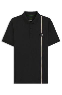 Active quick-dry polo shirt with signature stripe