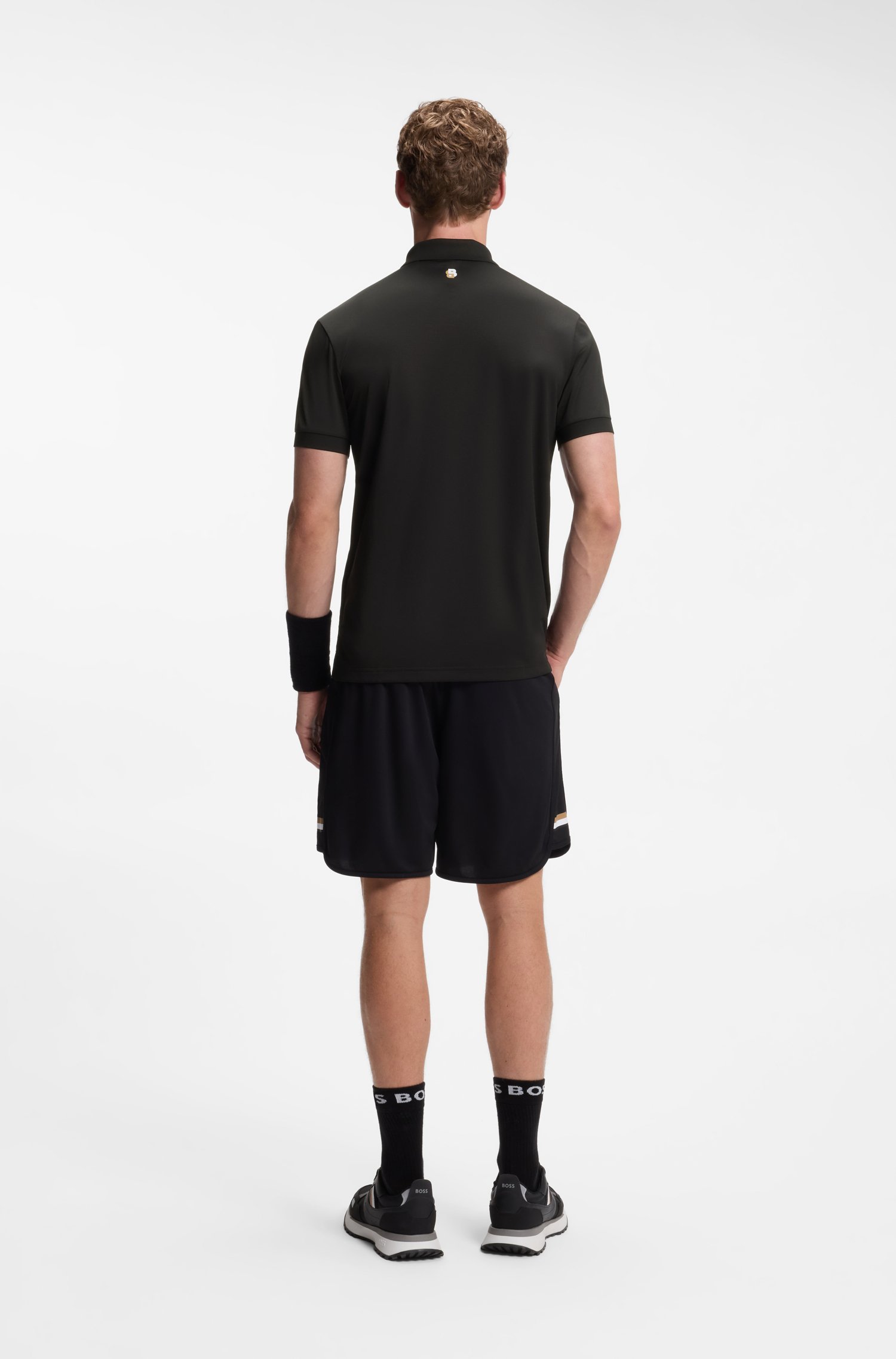 Boss Active quick-dry polo shirt with signature stripe pikéer herr – bild 3