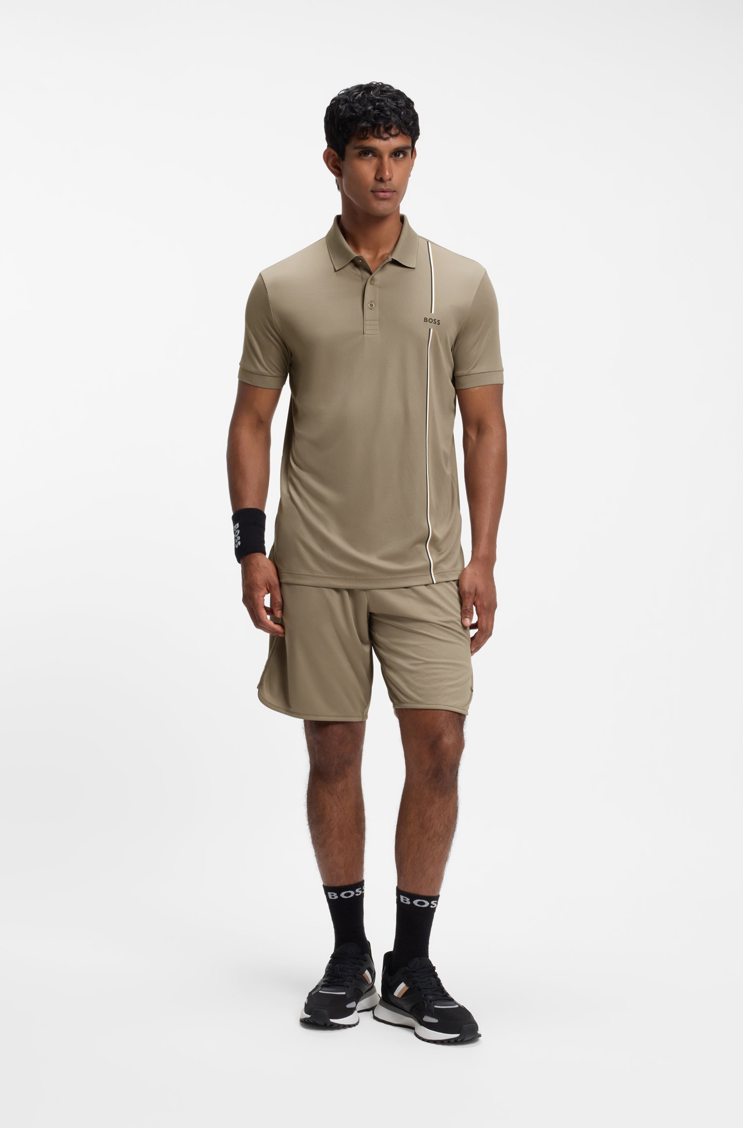 Boss Active quick-dry polo shirt with signature stripe pikéer herr – bild 2
