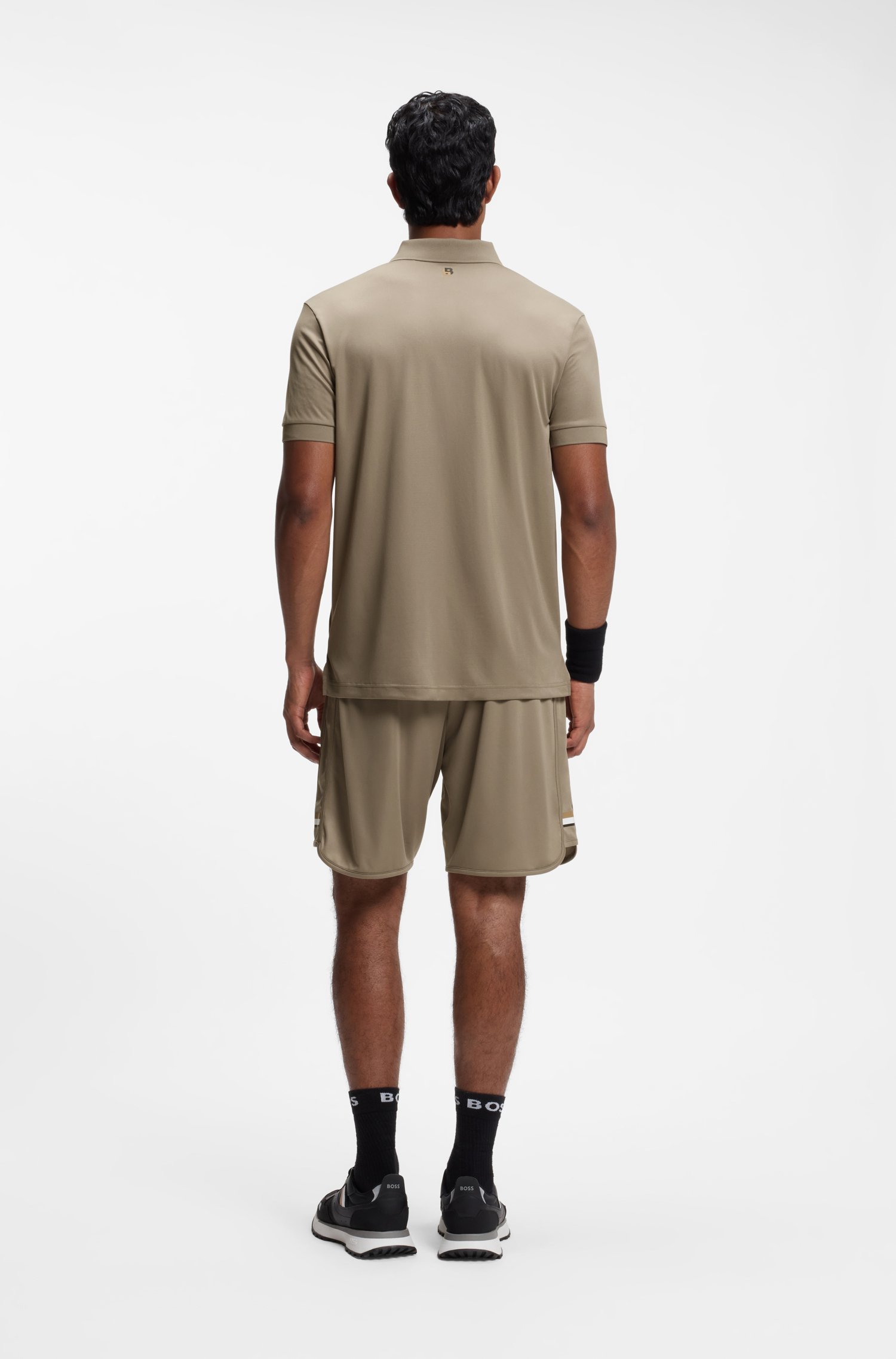 Boss Active quick-dry polo shirt with signature stripe pikéer herr – bild 3