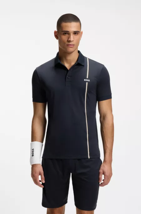 Active polo de secado rápido con la raya característica de la firma