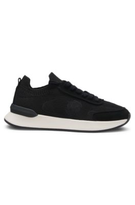 Sneakers aus Strick mit Double-B-Monogramm, Schwarz