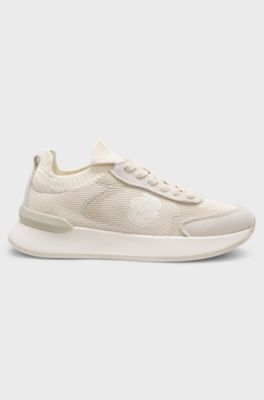 Sneakers calzino con monogramma Double B, Beige chiaro