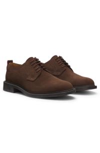 Derby shoes in suede, Brown